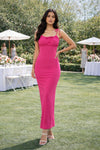 Pink Sleeveless Bodycon Maxi Dress for Women | Solid Party & Evening Wear Dress