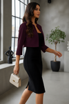 Deep Wine Plum Open Front Cropped Shrug