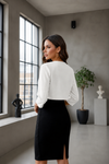 White Open Front Cropped Shrug for Women