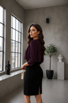 Deep Wine Plum Open Front Cropped Shrug