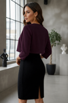 Deep Wine Plum Open Front Cropped Shrug
