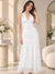 White Ruched Halter Neck Maxi Dress