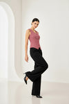 Peach Sleeveless Tailored Button Front Top