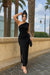 Black One Shoulder Ruched Dress
