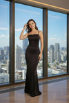 Classic Black Bodycon Maxi Dress – Sleak Square Neck Evening Gown