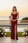 Wine Red Women’s Sleeveless Evening Gown - GARMENT2FASHION