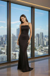 Classic Black Bodycon Maxi Dress – Sleak Square Neck Evening Gown