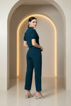 Teal Blue Solid Women’s Co-ord Set for Casual Wear - GARMENT2FASHION
