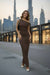 Chocolate Brown One-Shoulder Bodycon Maxi Dress – Elegant Evening Gown