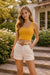 Mustard Yellow Ribbed Sleeveless Tank Top – Slim Fit Casual Summer Basic