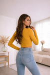 Women V-Neck Crop Top Full Sleeves Slim Fit
