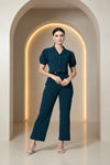Teal Blue Solid Women’s Co-ord Set for Casual Wear - GARMENT2FASHION