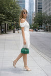 White Aurelia Off-Shoulder Crossover Mini Dress