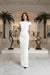 White One-Shoulder Twist Waist Maxi Dress