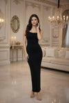 Black Spaghetti Strap Bodycon Maxi Dress