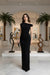 Women’s Black One-Shoulder Ruched Maxi Dress – Elegant Evening & Party Gown