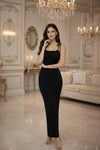 Black Spaghetti Strap Bodycon Maxi Dress