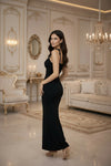 Black Spaghetti Strap Bodycon Maxi Dress