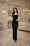 Black Spaghetti Strap Bodycon Maxi Dress