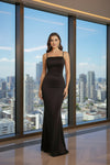 Classic Black Bodycon Maxi Dress – Sleak Square Neck Evening Gown