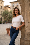 Womens Ribbed Knit Lettuce Trim Top - Available in 6 Essential Colors