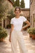 Classic White Ribbed Crew Neck T-shirt