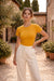 Mustard Yellow Ribbed Crew Neck T-shirt