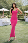 Pink Sleeveless Bodycon Maxi Dress for Women | Solid Party & Evening Wear Dress