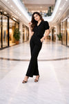 Elegant Cord Set with Cropped Shirt & Straight Pants