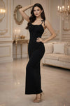 Black Spaghetti Strap Bodycon Maxi Dress