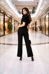 Elegant Cord Set with Cropped Shirt & Straight Pants