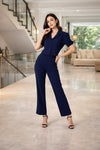 Navy Blue Button-Front Co-Ord Set for Women
