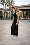 Midnight Muse High Neck Bodycon Midi Dress