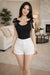 Black Shoulder-Tie Bow Detail Scoop Neck Top