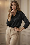 Satin Finish Button Down Shirt