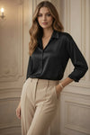 Satin Finish Button Down Shirt