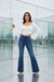White Halter Neck Ruched Crop Top with Flared Sleeve Shrug
