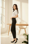 White Embroidered Button-Down Short Sleeve Top