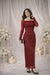 Red Ruched Maxi Dress with Sheer Sleeves | Elegant Evening & Occasion Wear