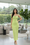 Green Sleeveless Bodycon Maxi Dress for Women | Solid Party & Evening Wear Dress