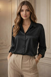 Satin Finish Button Down Shirt