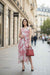 White and Pink Floral Maxi Dress Belted Flowy Summer Gown