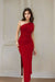 Red One Shoulder Midi Dress for Women - GARMENT2FASHION