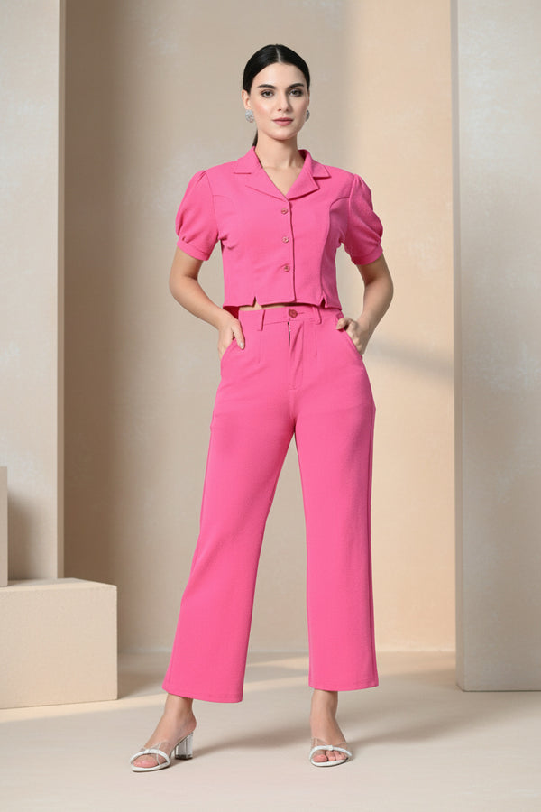 Pink Women Co-ord Set Two Piece Style - GARMENT2FASHION