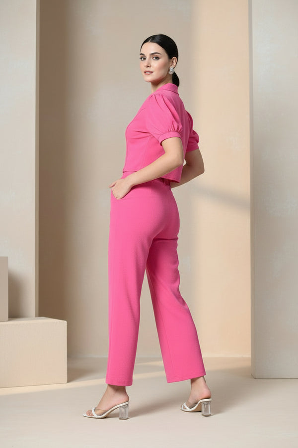 Pink Women Co-ord Set Two Piece Style - GARMENT2FASHION