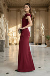 Maroon Maxi Dress Ruched Off Shoulder Bodycon