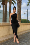One Shoulder Ruched Dress