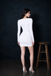 White Ruched Mini Dress