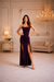 Deep Wine Plum Ruched Side Slit Maxi Dress