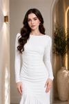 Ruffled hem midi dress